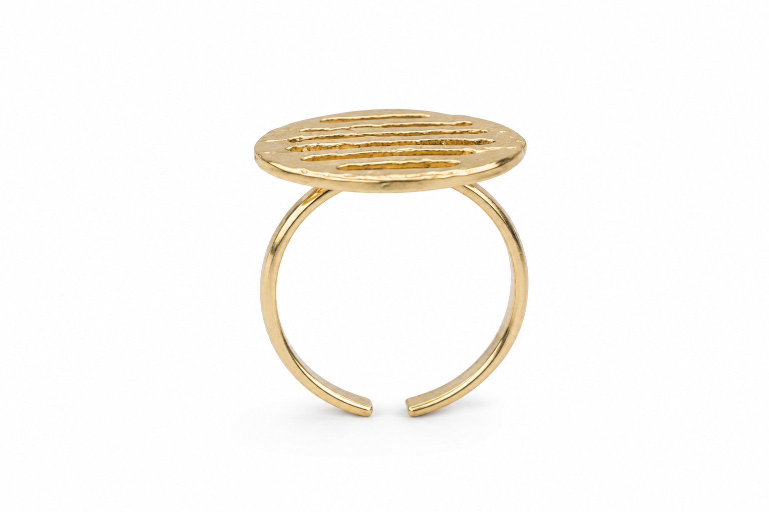 18KT Gold Plated Leaf Motif Adjustable Ring