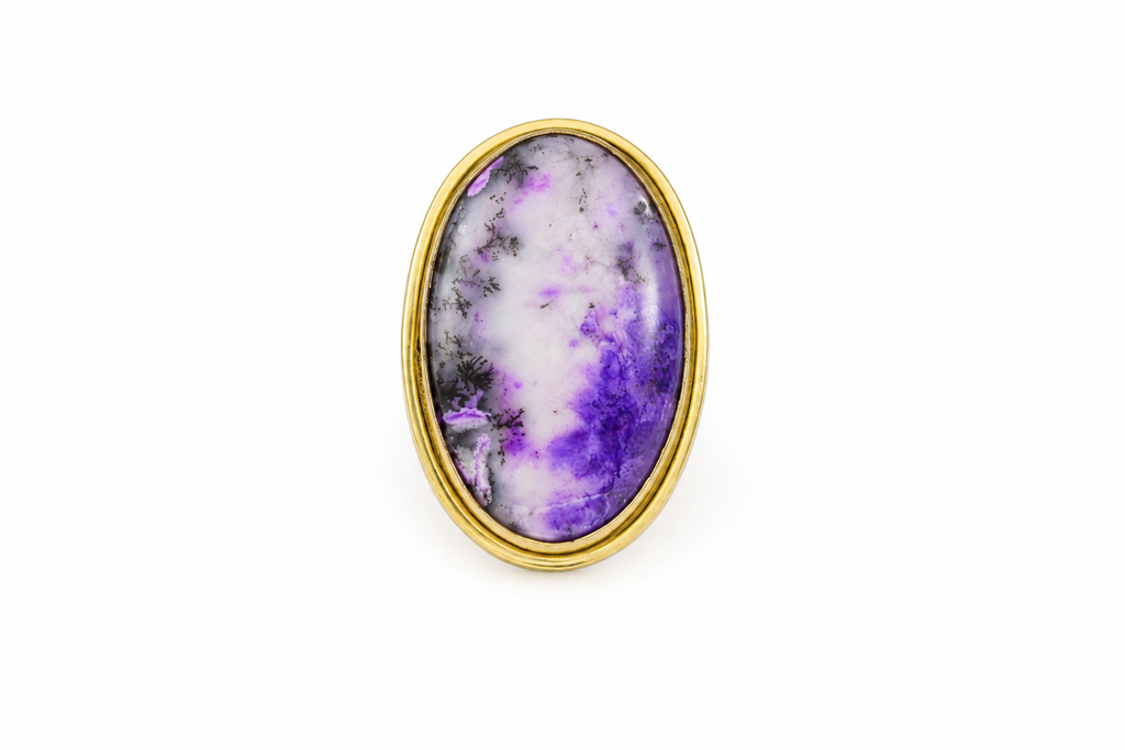 18K Gold Plated  Natural Gemstone Ring