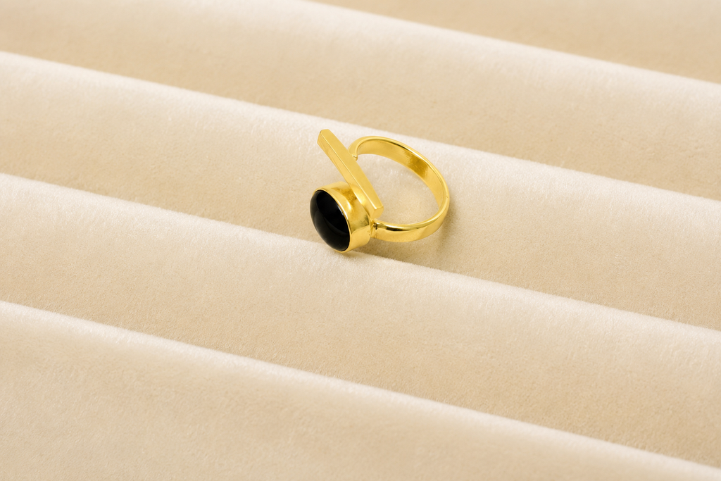 18K Gold Plated Adjustable Tiger Eye Stone Ring