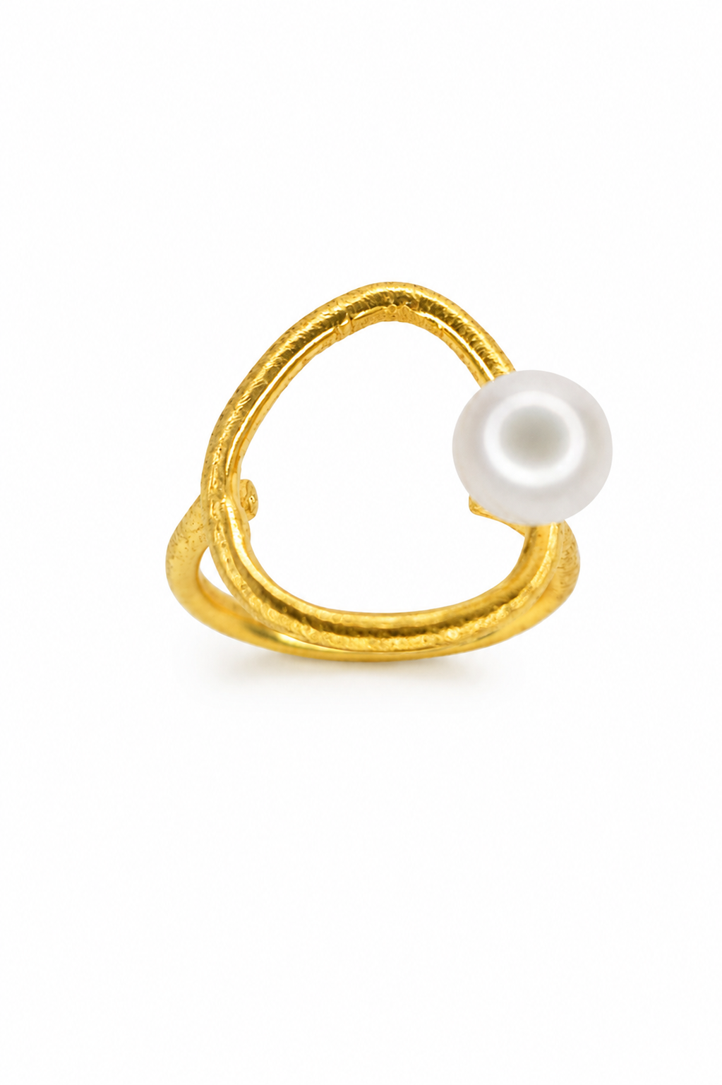 18KT gold-plated Pearl Harmony Abstract Statement Ring