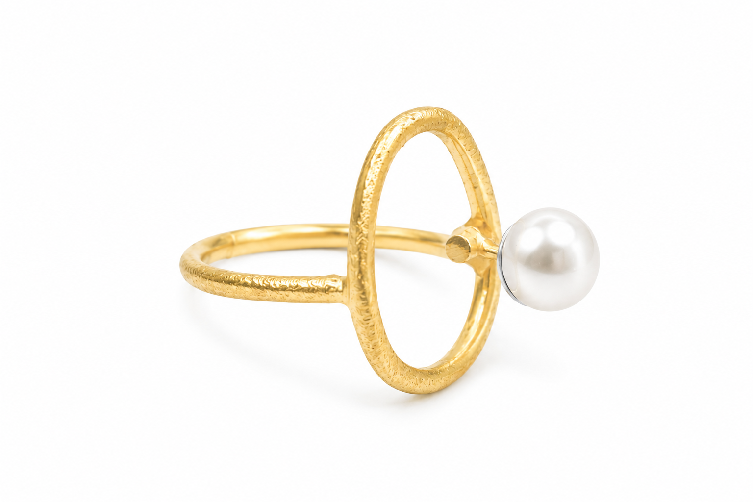 18KT gold-plated Pearl Harmony Abstract Statement Ring