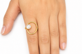 18KT gold-plated water fresh Pearl Harmony Abstract Statement Ring