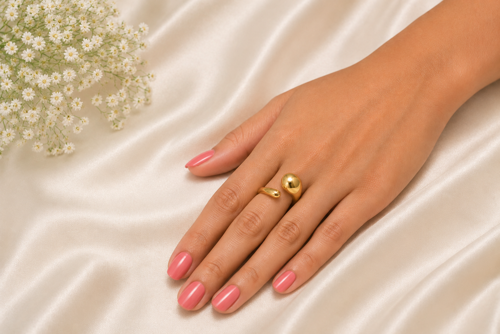 18Kt Gold Plated Modern Minimalist Statement Ring