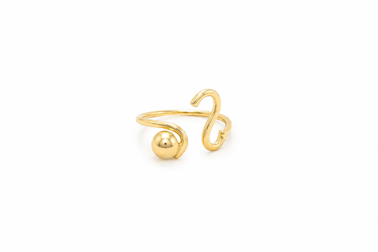 18K gold plated Minimalist Gold-Plated Open Adjustable Ring