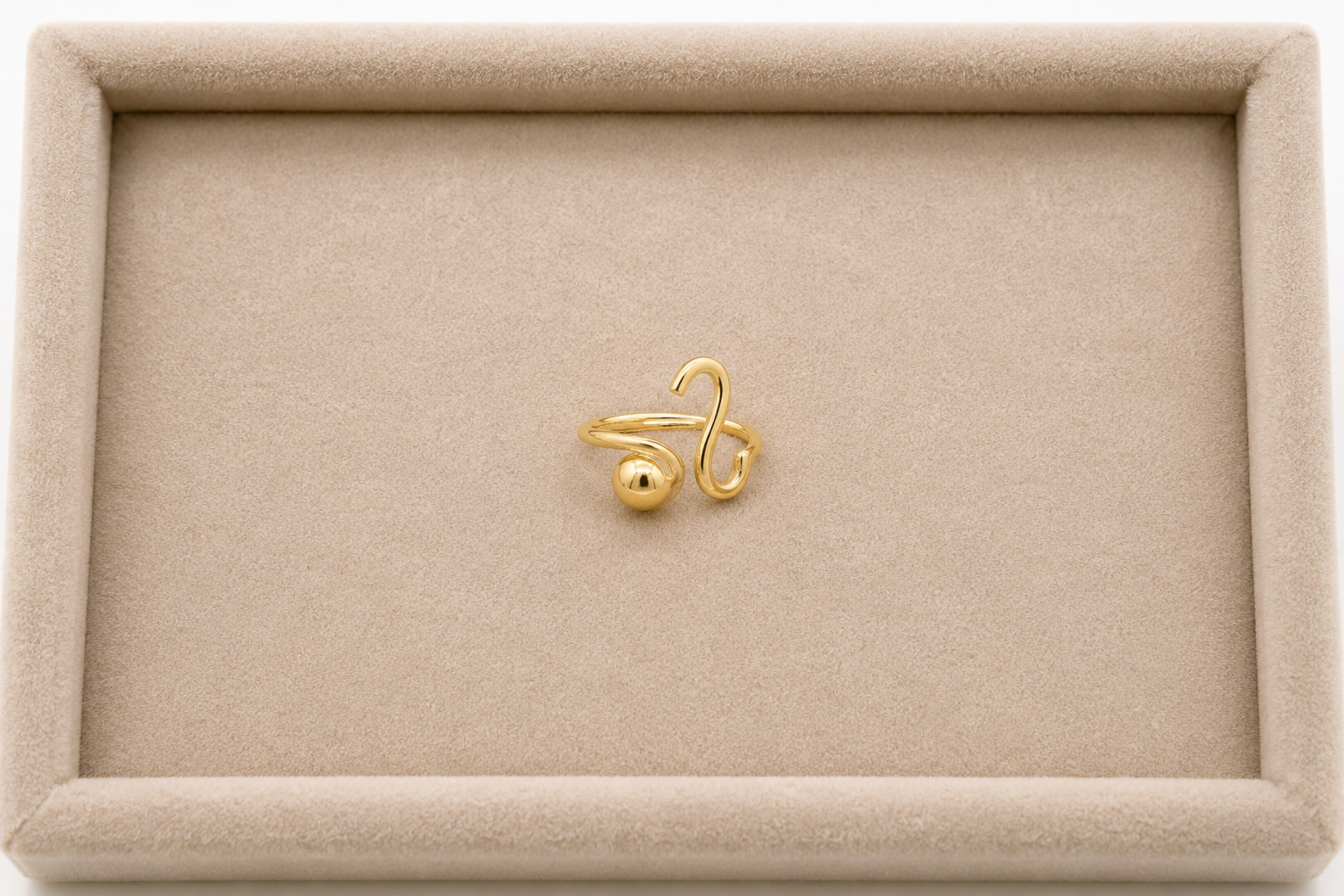 18K gold plated Minimalist Gold-Plated Open Adjustable Ring
