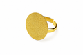 18KT Gold Plated Textured Disc Statement Ring