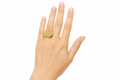 18KT Gold Plated Textured Disc Statement Ring