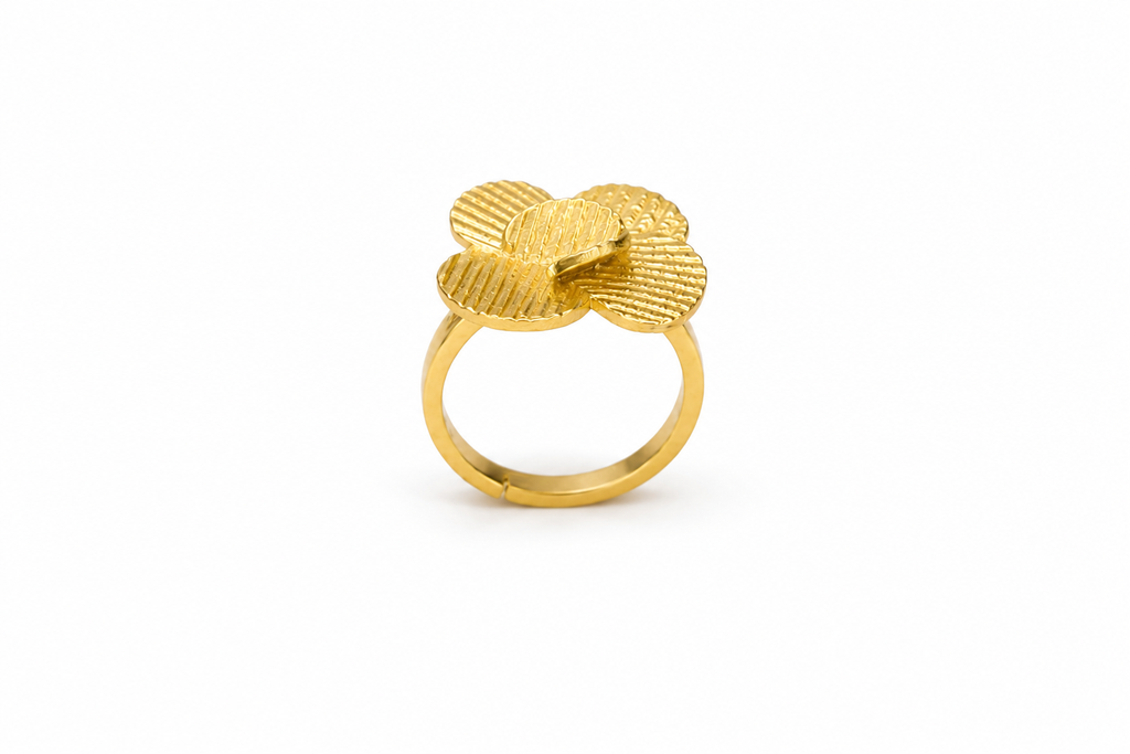 18KT Gold Plated Floral Statement Ring