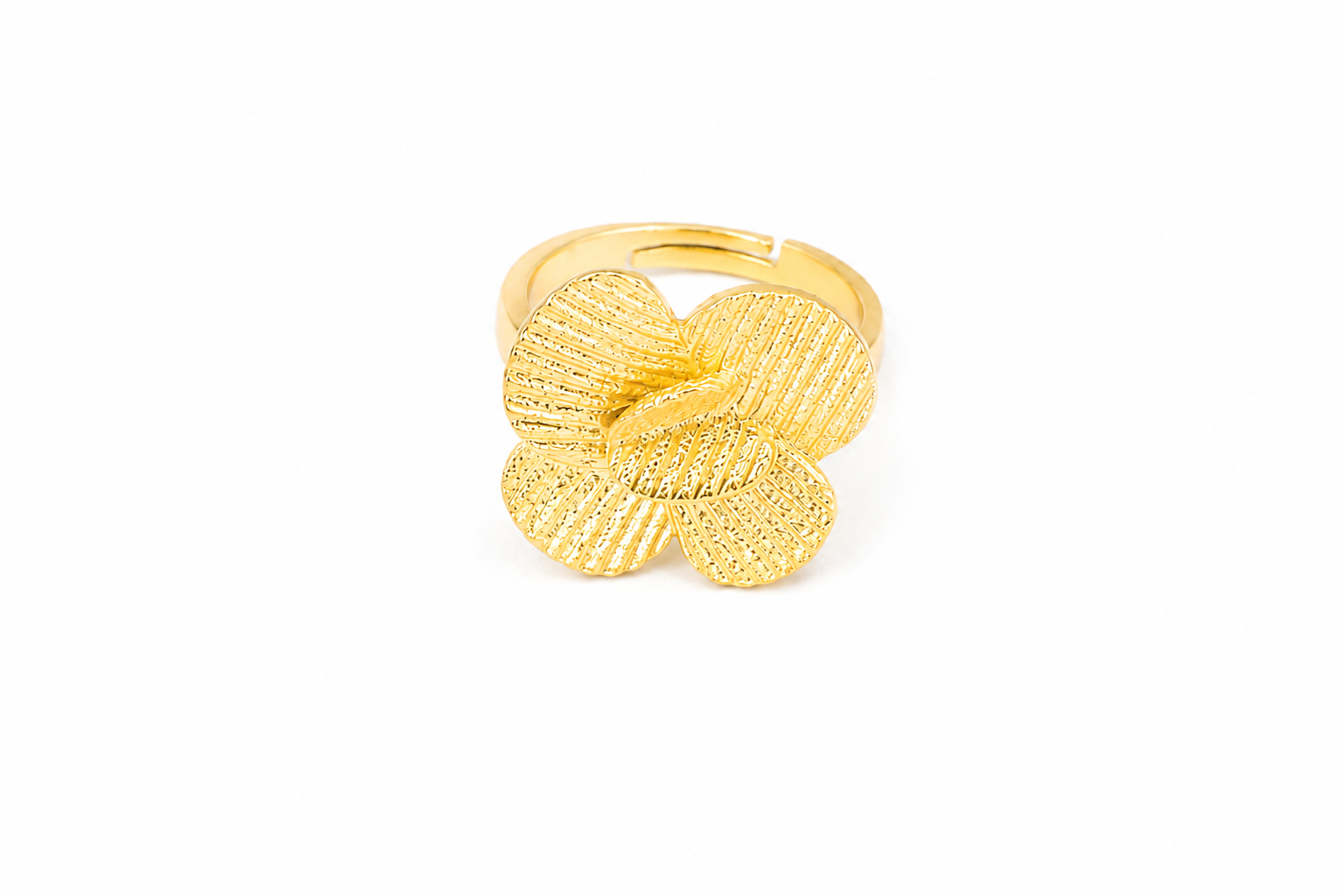 18KT Gold Plated Floral Statement Ring