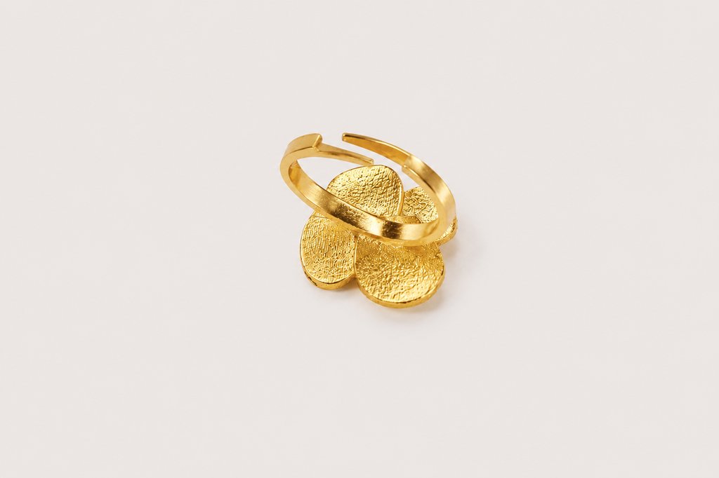18KT Gold Plated Floral Statement Ring