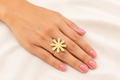 18KT Gold Plated Floral Statement Ring