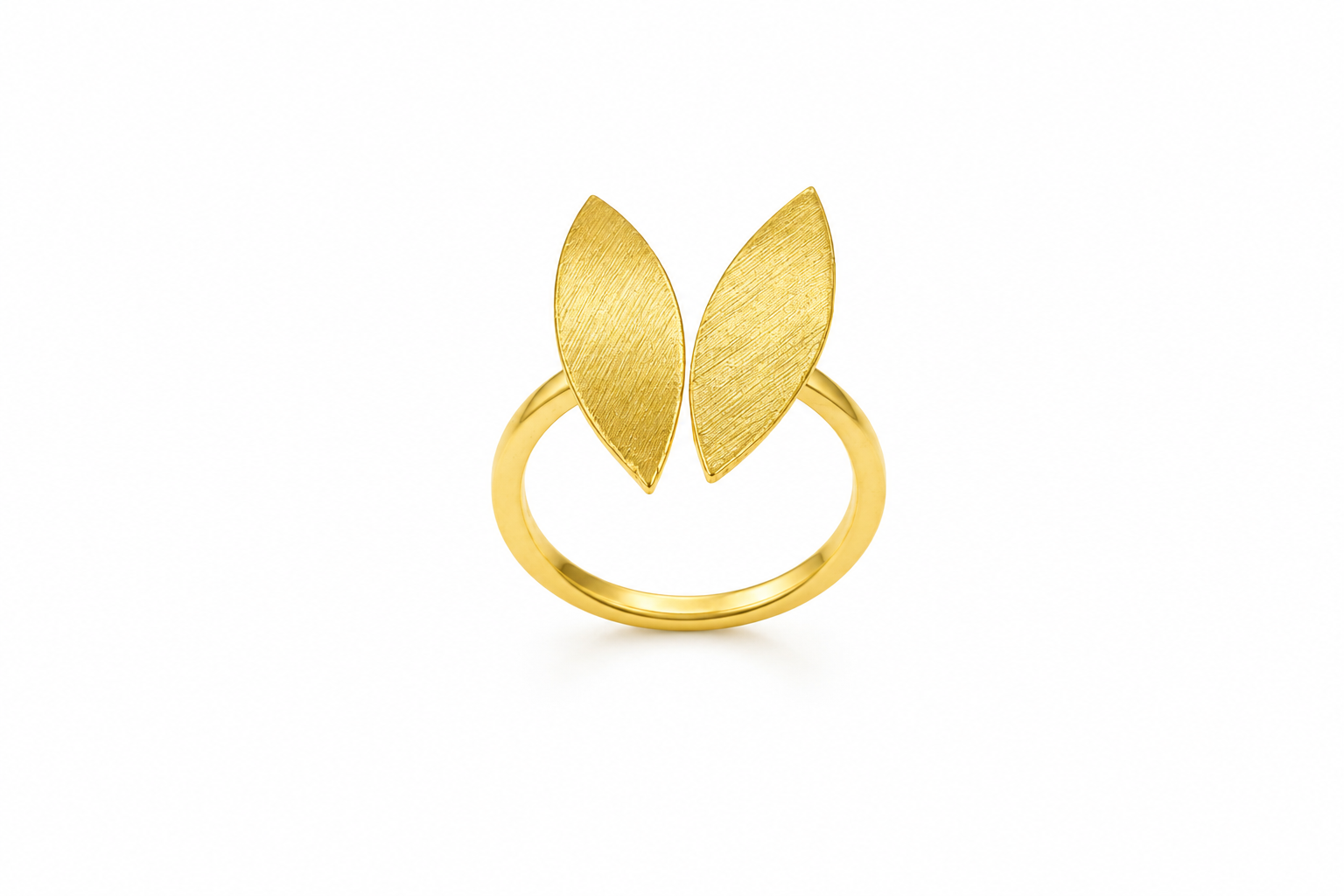18KT Gold-Plated Leaf Ring