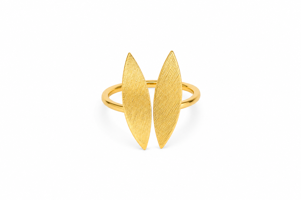 18KT Gold-Plated Leaf Ring