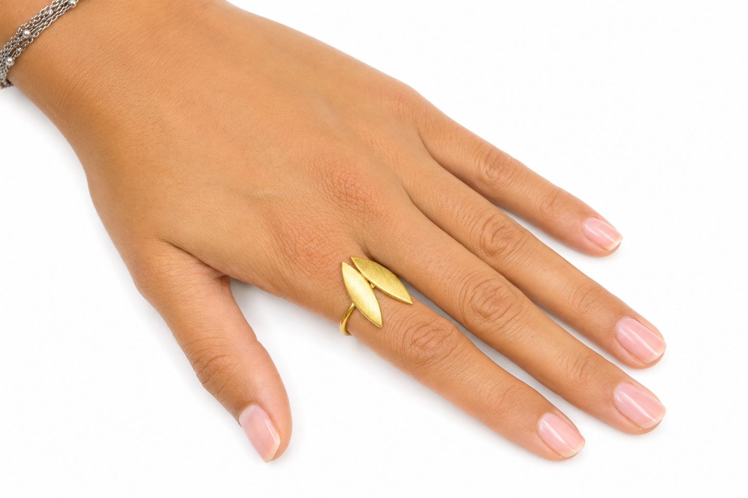 18KT Gold-Plated Leaf Ring