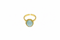 18K Gold Plated Adjustable Ring with Natural Stone